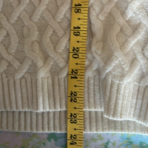 NWT Jones New York | Cableknit Wool/Angora Blend Fishermen Sweater Small - Picture 9 of 10